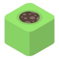 Green turkish sweet icon, isometric style
