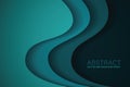 Green turquoise and Darkgreen Rounded corner overlap vector background.