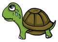 Green turtle crying, illustration, vector