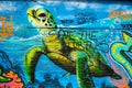 Green turtle graffiti