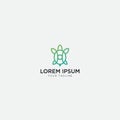 Green turtle and natural logo modern Royalty Free Stock Photo