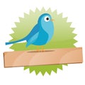 Green Twitter sign with space for text Royalty Free Stock Photo