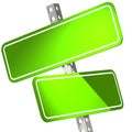 Green two road sign isolated Royalty Free Stock Photo