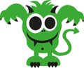 Green ugly monster smiling Royalty Free Stock Photo