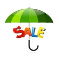 Green Umbrella Illustration Royalty Free Stock Photo