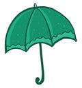 Green umbrella, illustration, vector Royalty Free Stock Photo