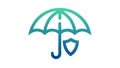 Green Umbrella Security Handle Outline Icon, vector design Generative AI Royalty Free Stock Photo