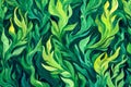 Green underwater seaweed seamless pattern background Royalty Free Stock Photo