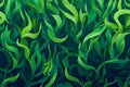 Green underwater seaweed seamless pattern background Royalty Free Stock Photo