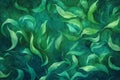 Green underwater seaweed seamless pattern background Royalty Free Stock Photo