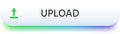 Green upload icon with a gradient bar at the bottom is sending files or documents to the cloud storage, symbolizing data transfer
