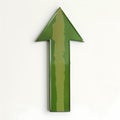 Green upward arrow on white background initiative symbol. growth, progress direction sign. modern art style illustration