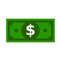 Green USA currency. Vector Dollar sign, money dollar icon - currency dollar bill