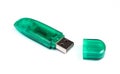 Green usb stick isolated on white background. Removable flash drive Royalty Free Stock Photo