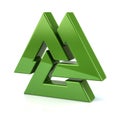 Green Valknut symbol