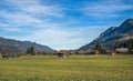The green valley in Bavarian Alps near Garmisch-Partenkirchen to
