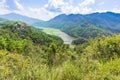 Green valley of Begnas and small lake on background Royalty Free Stock Photo