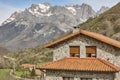 Green valley mountain landscape. Cares route. Castilla Leon, Spain