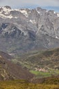 Green valley mountain landscape. Cares route. Castilla Leon, Spain