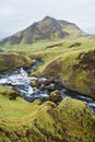 Green valley of the Skoga River, Iceland