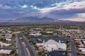 Green Valley is a snowbird retirement community in Arizona. Aerial view of town and mountains. Royalty Free Stock Photo