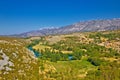 Green valley of Zrmanja river Royalty Free Stock Photo
