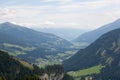 Green valleys and high mountain peaks Royalty Free Stock Photo