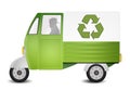 Green van for recycling Royalty Free Stock Photo