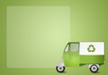 Green van for recycling Royalty Free Stock Photo