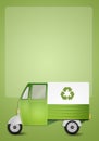 Green van for recycling Royalty Free Stock Photo