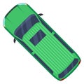 Green van top view. Passenger transport icon Royalty Free Stock Photo