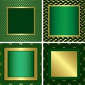 Green vector golden decorative frames