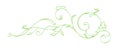 Green Vector Hand Drawn Calligraphic Separator. Spring Flourish Design Element. Floral light style decor for greeting