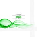 Green vector horizontal transparent wave on white background, design element Royalty Free Stock Photo
