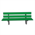 Green Vector outline illustration of a wooden bench isolated on a white background Royalty Free Stock Photo