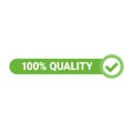 green vector 100 percent label on white background Royalty Free Stock Photo