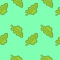 Green vector seamless pattern background. Art continuous leaf illustration. Hand drawn abstract art modern Royalty Free Stock Photo