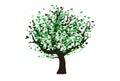 Green vector tree with hearts Royalty Free Stock Photo