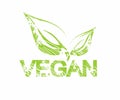 Green shabby vegan sign