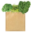 Green Vegetables in a brown paper bag