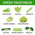 Green vegetables collection, info graphic food