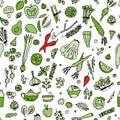 Green vegetables, detox. Seamless pattern design