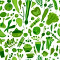 Green vegetables, detox. Seamless pattern design