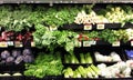 Green vegetables in a supermarket