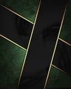 Green velvet background with black plate. Element for design. Template for design. copy space for ad brochure or announcement invi Royalty Free Stock Photo