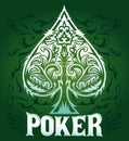 Green velvet Vintage Poker badge Royalty Free Stock Photo