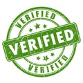 Green verified rubber stamp