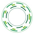 Green version - Random circles with dashed lines, Randomness, circular concept