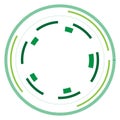 Green version - Random circles with dashed lines, Randomness, circular concept