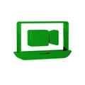 Green Video chat conference icon isolated on transparent background. Online meeting work form home. Remote project